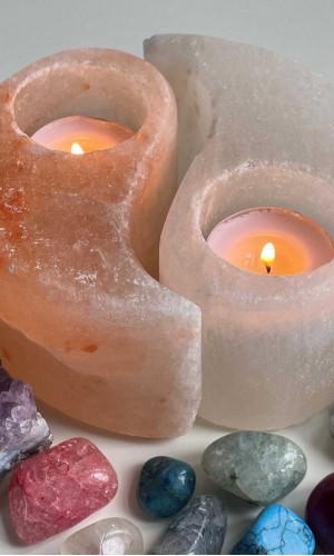 Salt candle holder