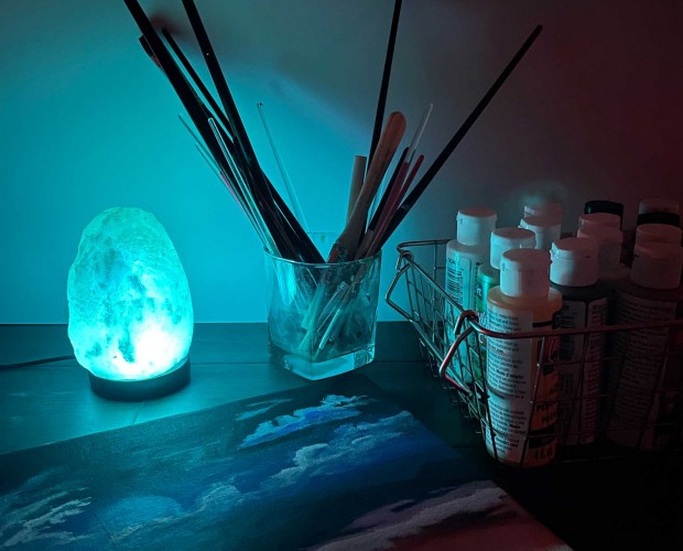 MINI PINK NATURAL LAMP WITH USB PORT