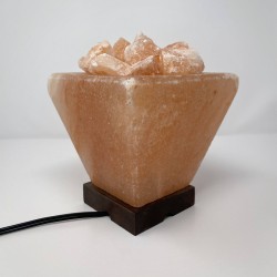 Classic Fire Bowl Lamp with Chunks of Salt 